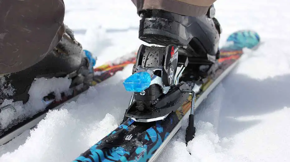 Ski bindings in snow