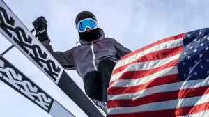 American made skis from K2 Skis with US flag
