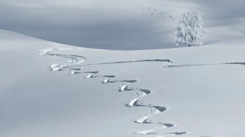 Skiing tracks, turn radius